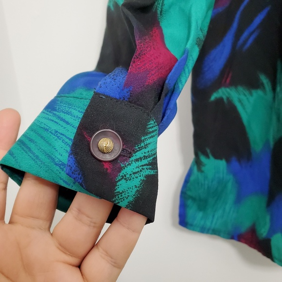 Vintage Miami-Style Colourful Blouse Unisex - Picture 4 of 6